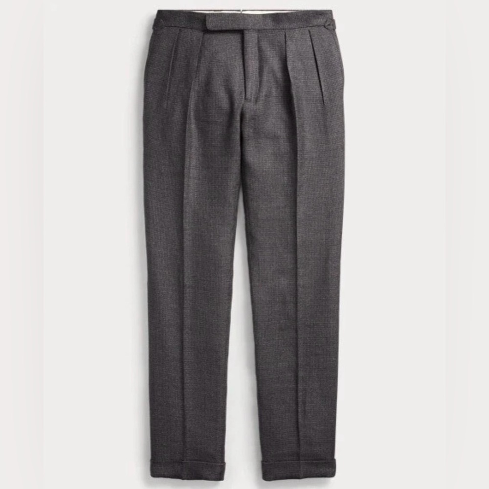 Pleated Wool Linnen Flannel Trouser